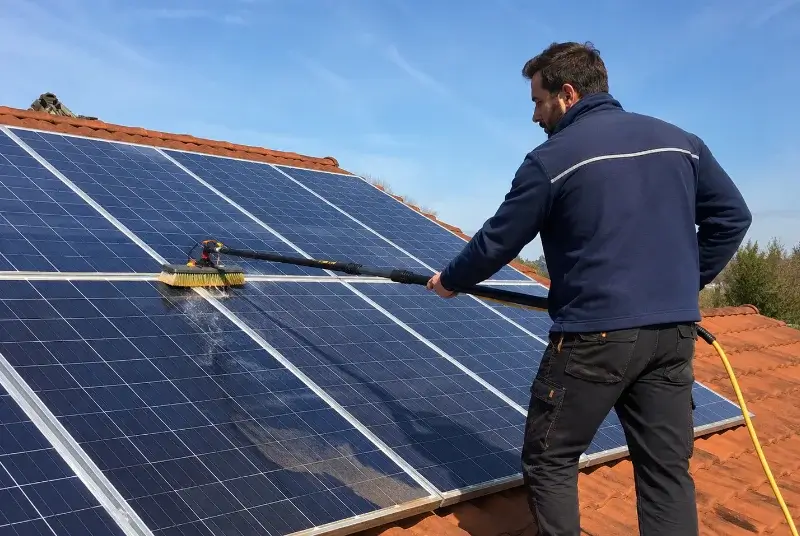 Nettoyage et entretien de panneaux solaires à la Châtaigneraie