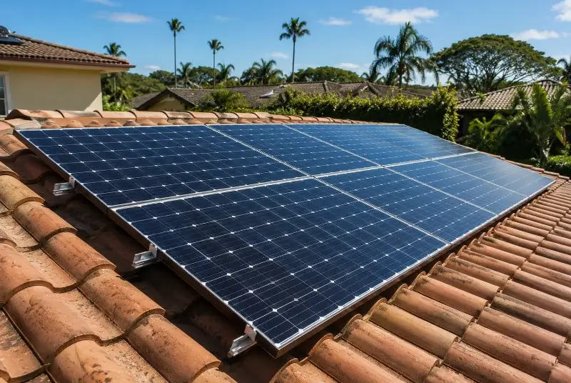 Installation de panneaux solaires à la Châtaigneraie